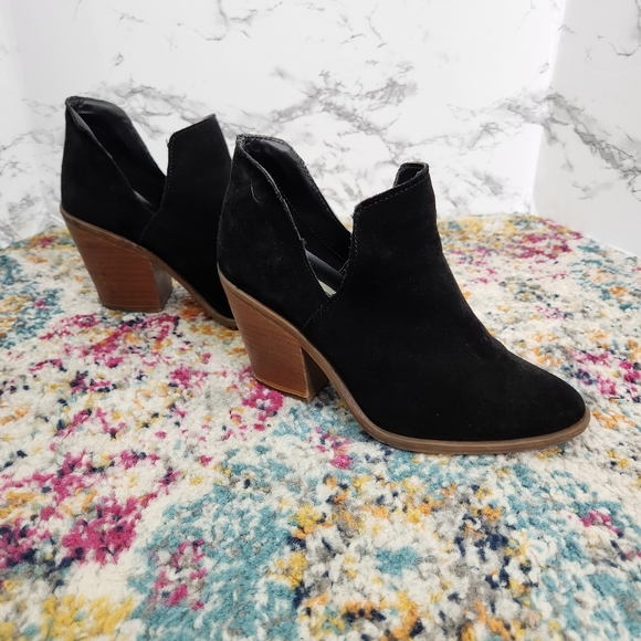 Steve Madden Black Suede Booties Size 7.5m - Picture 3 of 8